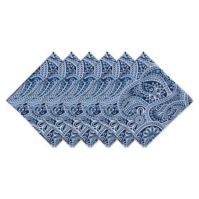 Design Imports Blue Paisley Print Outdoor Napkin Set of 6