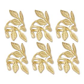 Design Imports Gold Vine Napkin Rings - Set of 6
