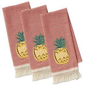 Design Imports Island Tropics Pineapple Kitchen Towels 3-pack