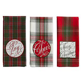 Design Imports Joyful Wishes Embellished Kitchen Towel Set of 3