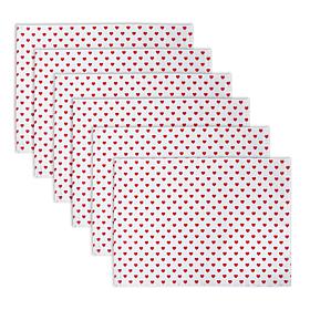 Design Imports Lil Hearts Ribbed Placemats Set of 6