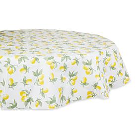 Design Imports Summer Lemons Vinyl Tablecloth - 70" Round