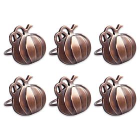 Design Imports Thanksgiving Pumpkin Napkin Rings Set of 6