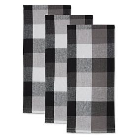 Design Imports Tri-Color Check Kitchen Towels 3-Pack