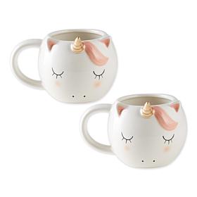 Design Imports Unicorn Ceramic Mug Set of 2