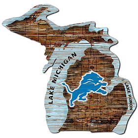 Detroit Lions Distressed State with Logo