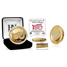 Detroit Red Wings 100th Anniversary NHL Gold-Plated Coin LE 2025