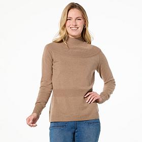 DG2 by Diane Gilman 3D Tech Knit Mock-Neck Sweater