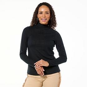 DG2 by
Diane Gilman Brushed Sweater Knit Keyhole Back Mock-Neck Top
