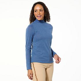 DG2 by
Diane Gilman Brushed Sweater Knit Keyhole Back Mock-Neck Top