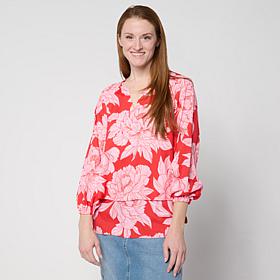 DG2 by Diane Gilman Crepe De Chine Lantern Sleeve Easy Top