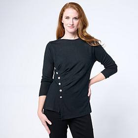 DG2 by Diane Gilman Crystal Button Detail Top