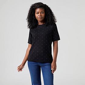 DG2 by Diane Gilman Crystal Embellished Softease Sweater