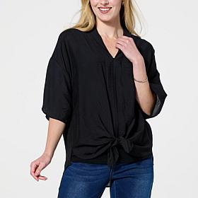 DG2 by Diane Gilman Easy Flow Tie-Front Blouse with Camisole