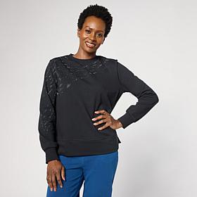 DG2 by Diane Gilman Embellished Crewneck Sweatshirt