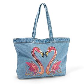 DG2 by Diane Gilman Embellished Denim Tote Bag