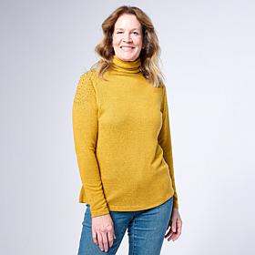 DG2 by Diane Gilman Embellished Long-Sleeve Turtleneck Top