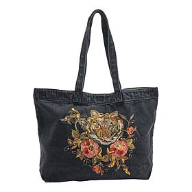 DG2 by Diane Gilman Embroidered Denim Tote Bag