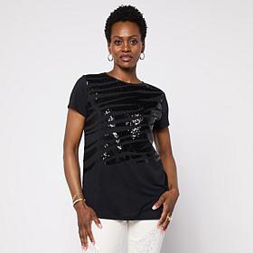 DG2 by Diane Gilman Everyday Jersey Cap-Sleeve Top