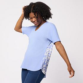 DG2 by Diane Gilman Everyday Jersey Contrast Back Printed Tee