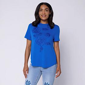DG2 by Diane Gilman Everyday Jersey Soutashe Embellished Tee