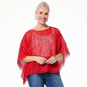 DG2 by Diane Gilman Lace Poncho with Crochet Border