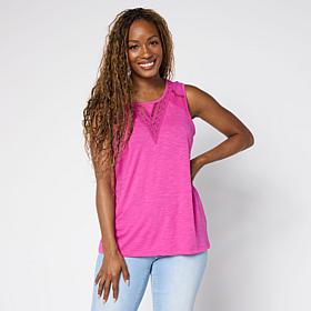 DG2 by Diane Gilman Ladder-Trim Sleeveless Top