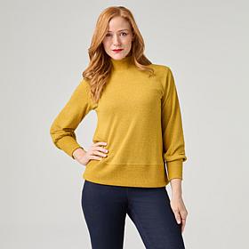 DG2 by Diane Gilman Lantern Sleeve Mock Neck Top