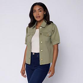 DG2 by Diane Gilman Legacy Stretch Denim Puff Sleeve Jacket