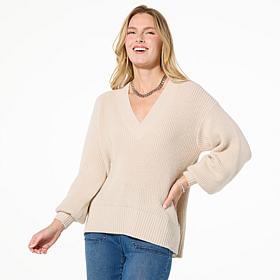 DG2 by Diane Gilman Lux Touch Knit Hi-Low Hem Pullover Sweater