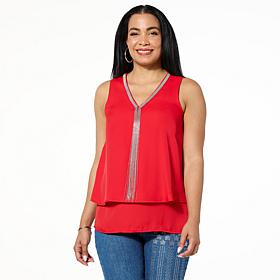 DG2 by Diane Gilman Micro-Chain Embellished Easy Tank