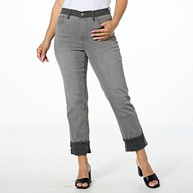 DG2 by Diane Gilman New Classic Stretch Denim 2-Tone Straight Leg Jean