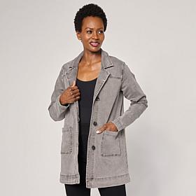 DG2 by Diane Gilman New Classic Stretch Denim City Coat