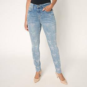 DG2 by Diane Gilman New Classic Stretch Denim Embellished Skinny Jean