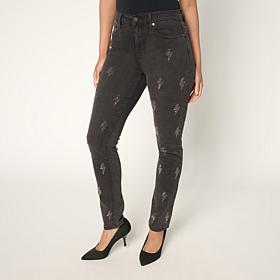 DG2 by Diane Gilman New Classic Stretch Denim Embellished Skinny Jean