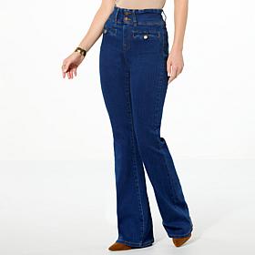 DG2 by Diane Gilman New Classic Stretch Denim Welt Pocket Flare Jean