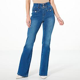 DG2 by Diane Gilman New Classic Stretch Denim Welt Pocket Flare Jean