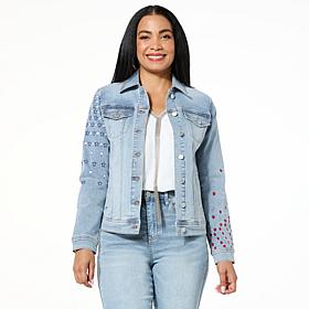 DG2 by Diane Gilman New Classic Stretch Embellished Americana Jacket