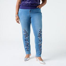 DG2 by Diane Gilman New Classic Stretch Embellished Skinny Jean