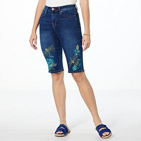 DG2 by Diane Gilman New Classic Stretch Embroidered Bermuda Short