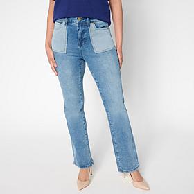 DG2 by Diane Gilman New Classic Stretch Two-Tone Bootcut Jean