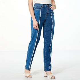 DG2 by Diane Gilman New Classic Stretch Two-Tone Straight Leg Jean