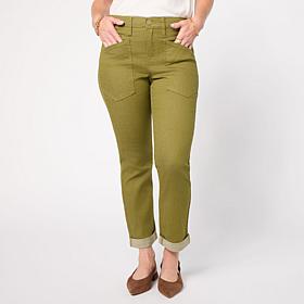 DG2 by Diane Gilman New Classic Stretch Utility Cuff Girlfriend Jean