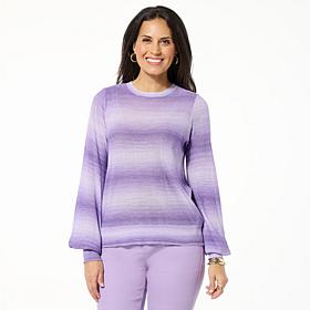 DG2 by Diane Gilman Ombre Blouson Pullover Sweater