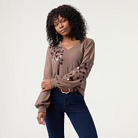 DG2 by Diane Gilman Paillette Embellished Top