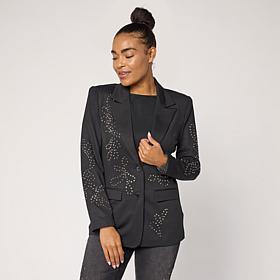 DG2 by Diane Gilman Ponte Embellished Blazer