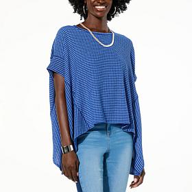 DG2 by Diane Gilman Side Drape Seersucker Knit Top