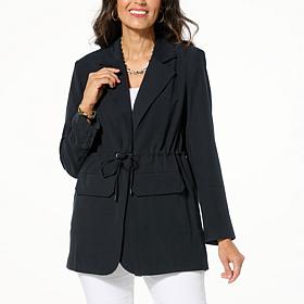 DG2 by Diane Gilman Soft Twill Cinched Waist Blazer