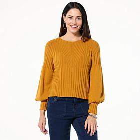 DG2 by Diane Gilman SoftEase Lantern-Sleeve Sweater