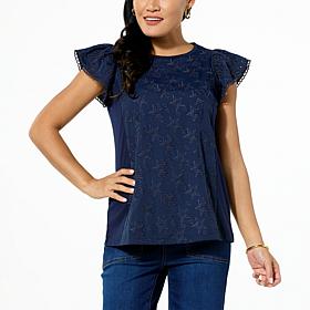 DG2 by Diane Gilman Star Lace Combo Top